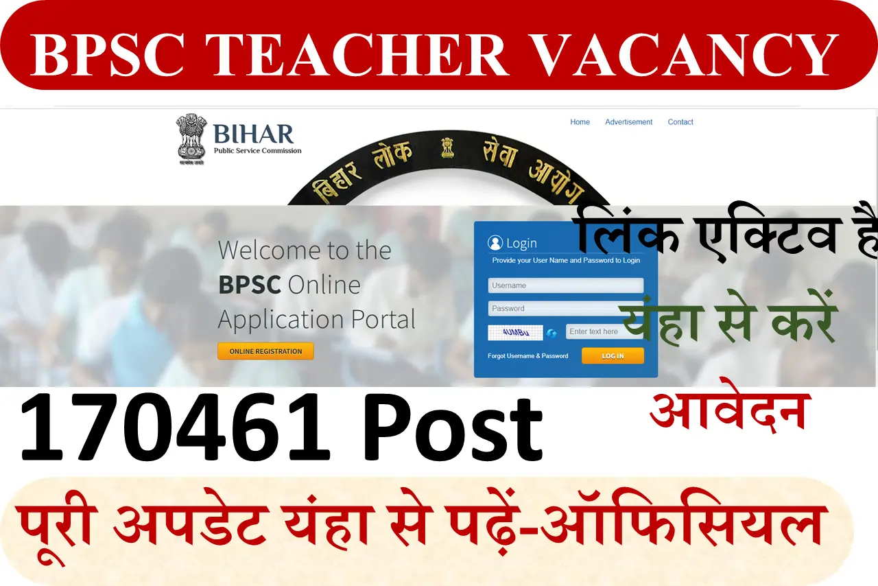 BPSC Bihar School Teacher(Primary, TGT,PGT) Vacancy 2025 Online Form