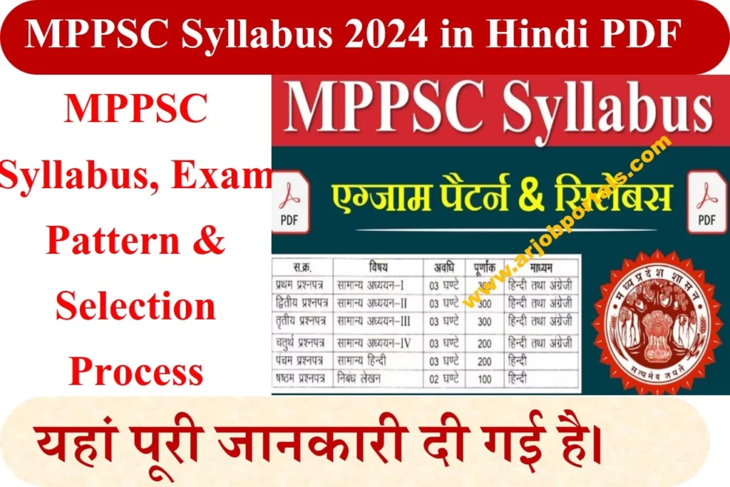 MPPSC Syllabus 2024 in Hindi PDF Download
